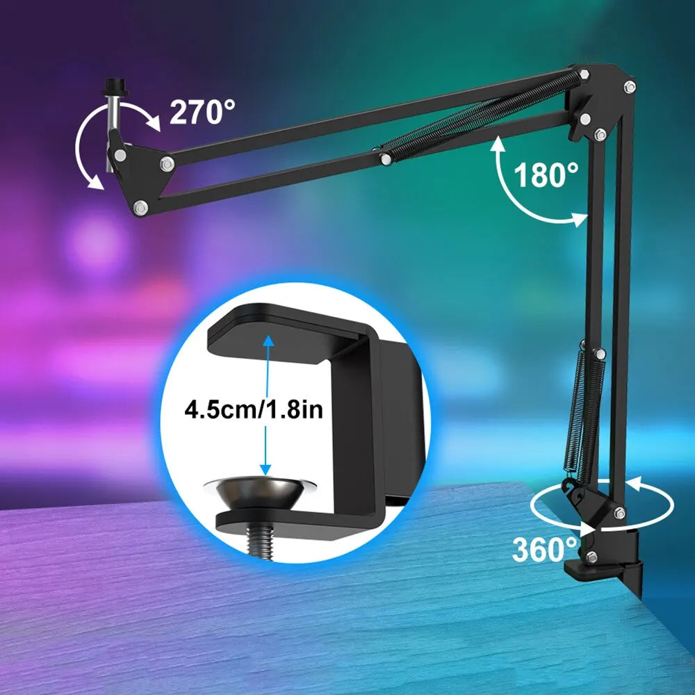 Haomuren USB Condenser Microphone Kit — Boom Arm, Cardioid, Plug & Play