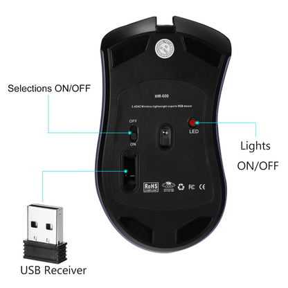 Rechargeable 7-Color LED Gaming Mouse