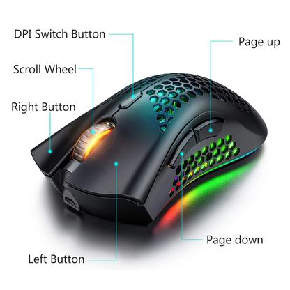 Rechargeable 7-Color LED Gaming Mouse