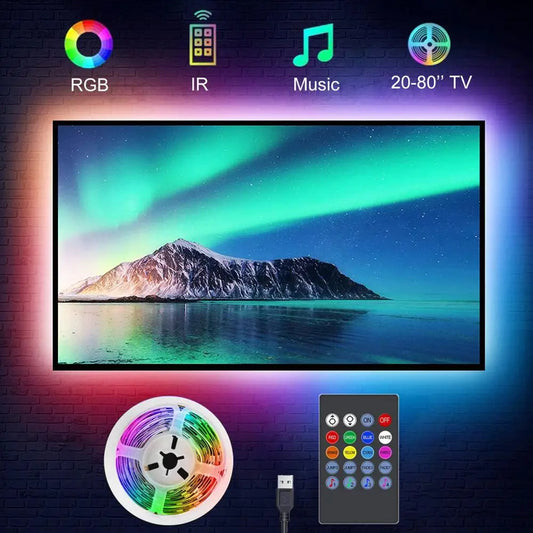 NexusVault TV & Monitor Bias Lighting — USB RGB LED Strip