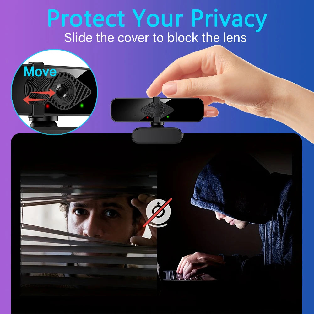 4K Ultra HD Webcam with Noise-Canceling Mic & Privacy Cover