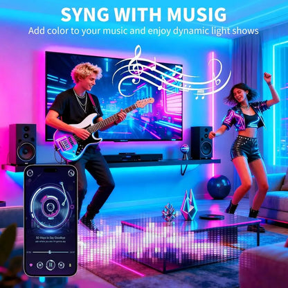 100ft RGB LED Strip Lights — Music Sync & App Control