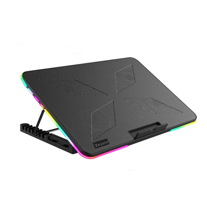 NexusVault RGB Laptop Cooling Pad — 6 Fans, 7 Angles, Phone Holder, 12–17"