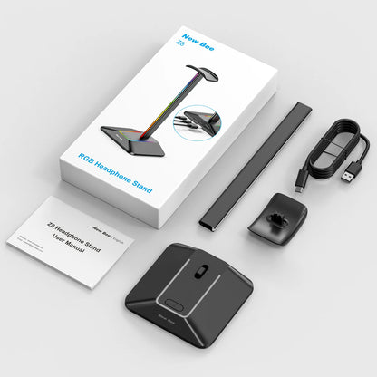NexusVault RGB Headset Stand — USB Hub, 7 Light Modes, Metal Build