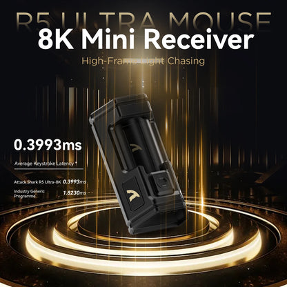 Attack Shark R5 Ultra — 39g Carbon Fiber 8K Wireless Gaming Mouse