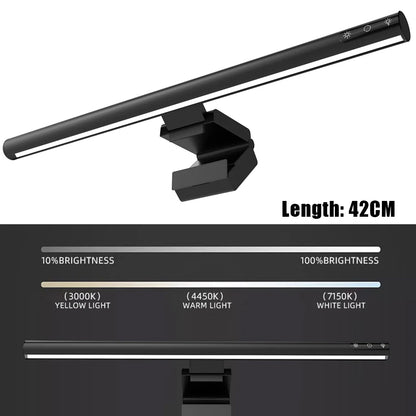 NexusVault RGB Monitor Light Bar — Stepless Dimming, 7-Color Backlight, USB Powered