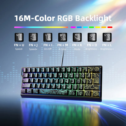 60% Wired RGB Gaming Keyboard — Compact 61-Key