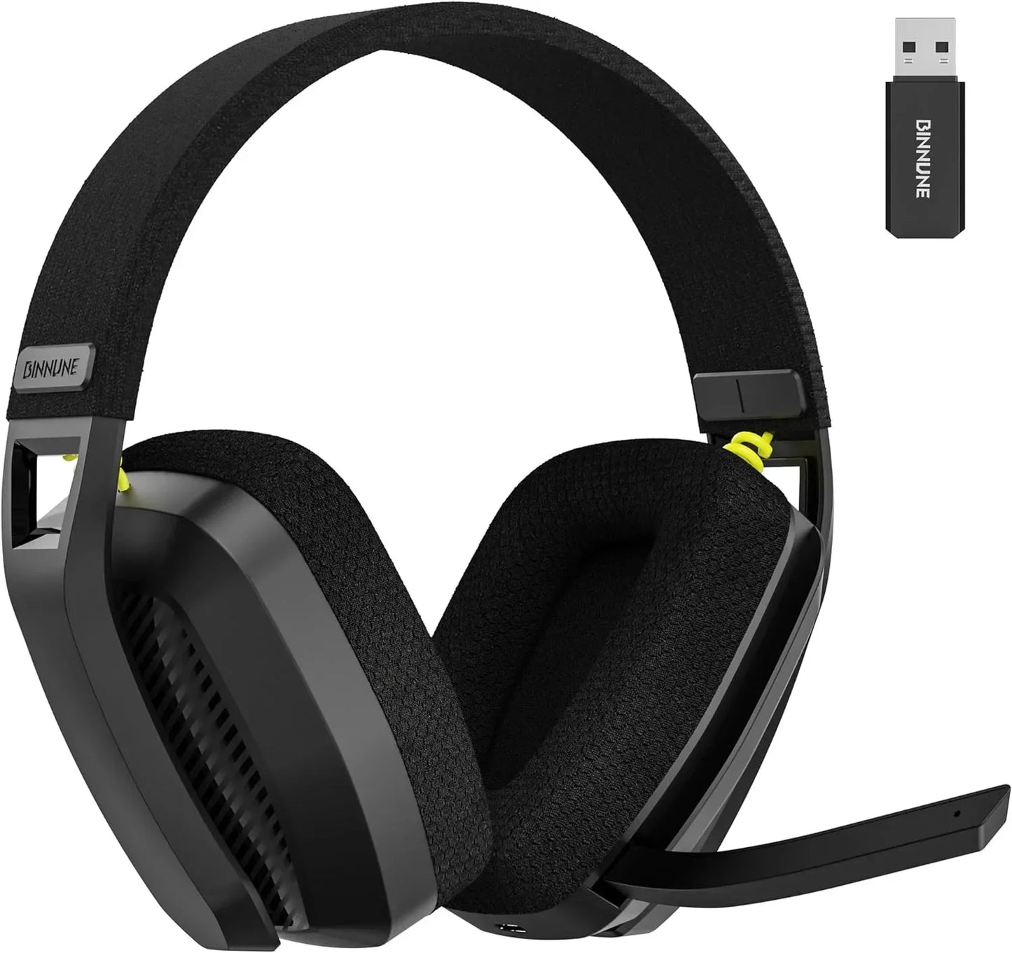 BINNUNE Dual-Mode Wireless Gaming Headset — 2.4GHz & Bluetooth, 48Hr Battery
