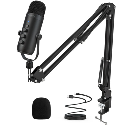 Haomuren USB Condenser Microphone Kit — Boom Arm, Cardioid, Plug & Play