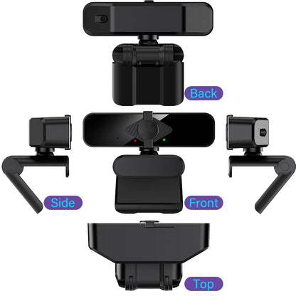 4K Ultra HD Webcam with Noise-Canceling Mic & Privacy Cover