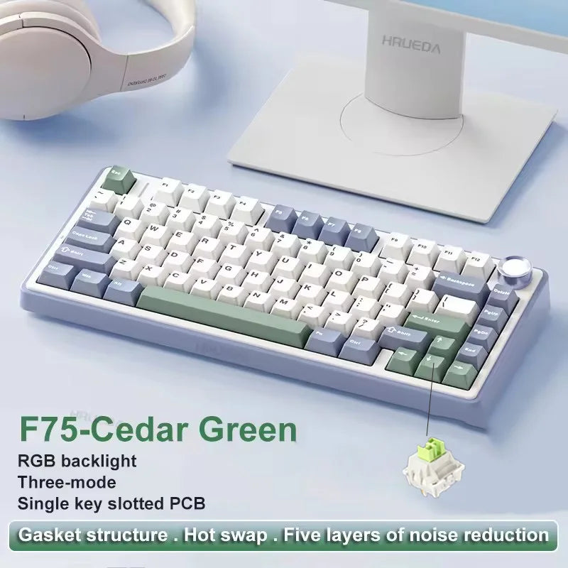 AULA F75 Wireless Mechanical Gaming Keyboard — 75% RGB Gasket Mount