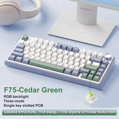 AULA F75 Wireless Mechanical Gaming Keyboard — 75% RGB Gasket Mount