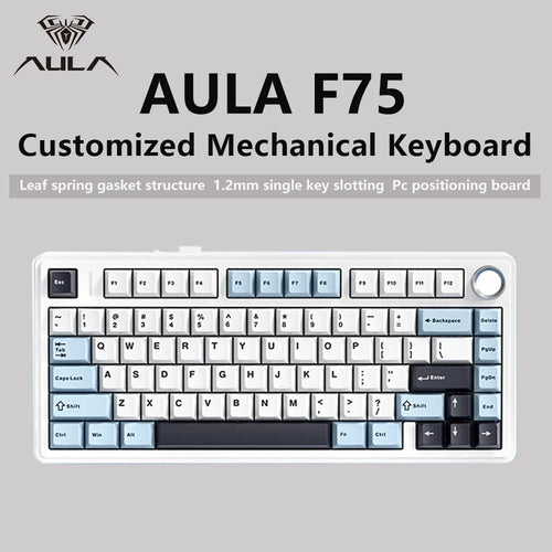 AULA F75 Wireless Mechanical Gaming Keyboard — 75% RGB Gasket Mount