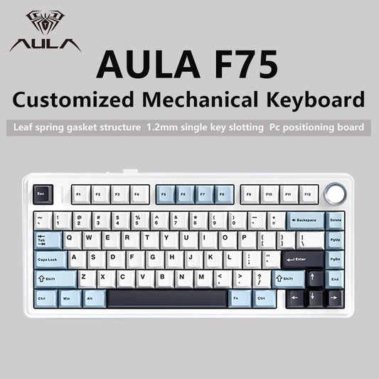 AULA F75 Wireless Mechanical Gaming Keyboard — 75% RGB Gasket Mount