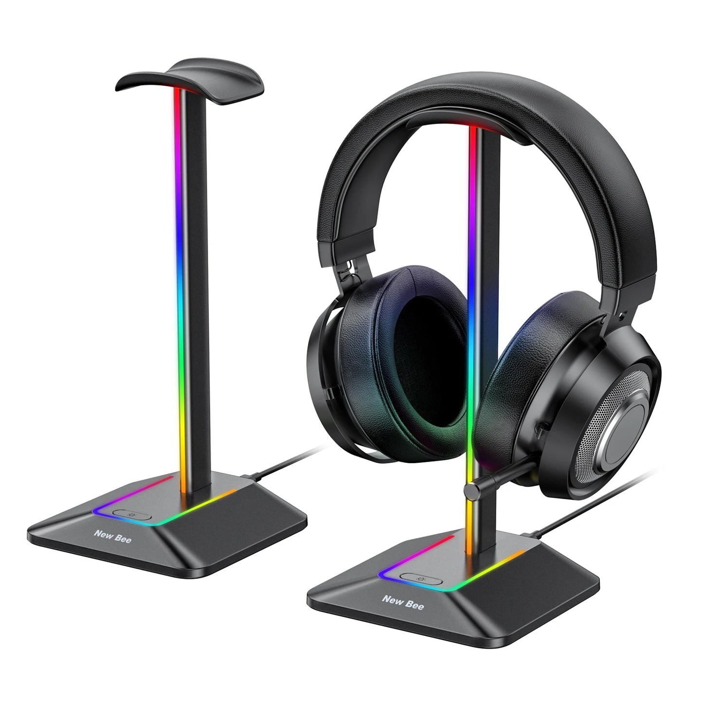 NexusVault RGB Headset Stand — USB Hub, 7 Light Modes, Metal Build
