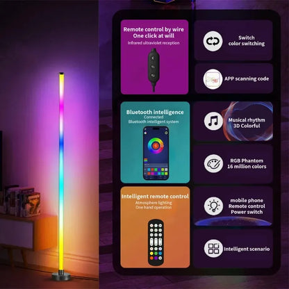 NexusVault RGB Smart Corner Floor Lamp — Music Sync & App Control