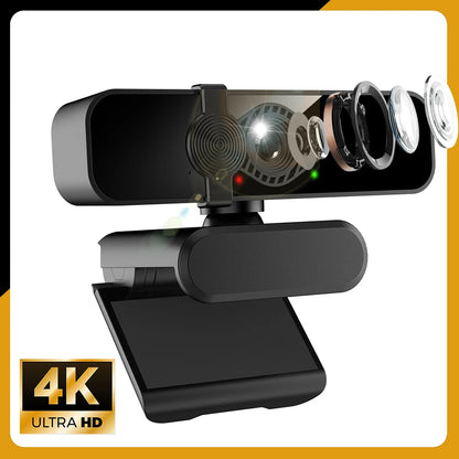 4K Ultra HD Webcam with Noise-Canceling Mic & Privacy Cover