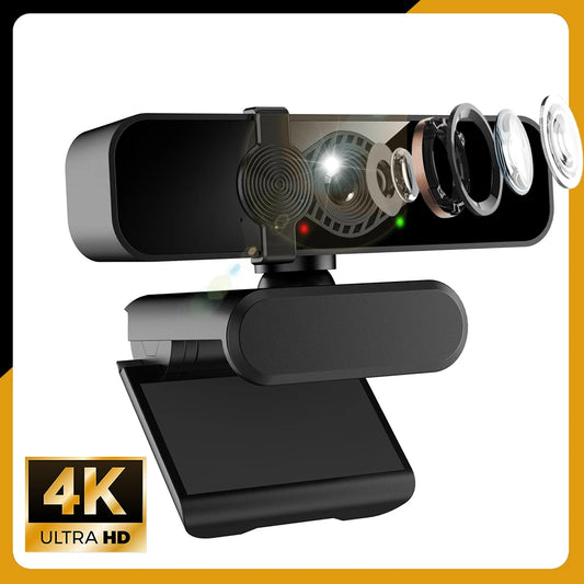 4K Ultra HD Webcam with Noise-Canceling Mic & Privacy Cover