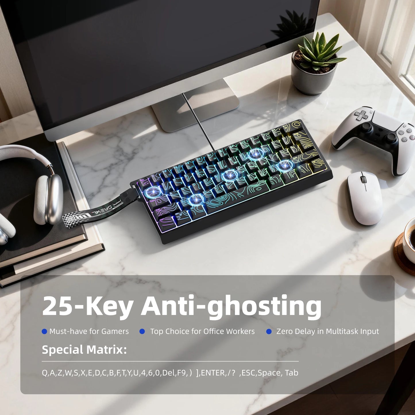 60% Wired RGB Gaming Keyboard — Compact 61-Key