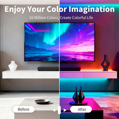 100ft RGB LED Strip Lights — Music Sync & App Control