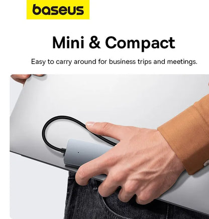 Baseus 4-Port USB 3.0 Hub — Compact Plug & Play Splitter