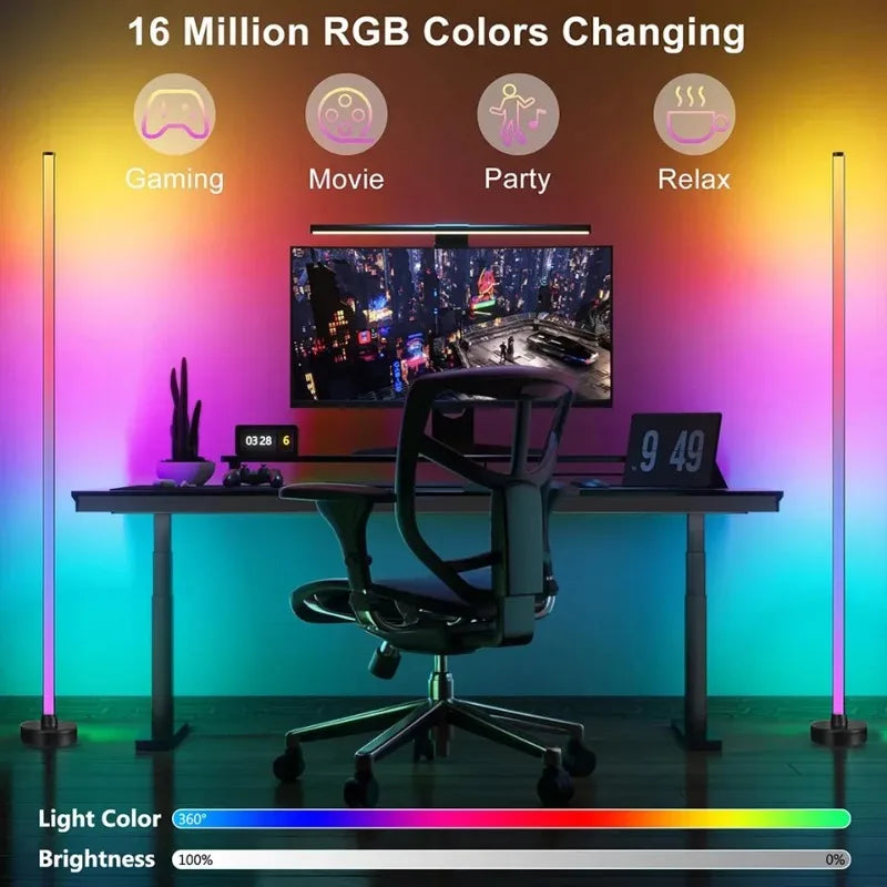 NexusVault RGB Smart Corner Floor Lamp — Music Sync & App Control