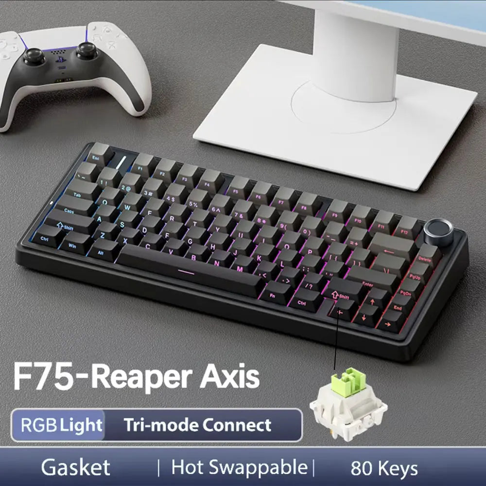 AULA F75 Wireless Mechanical Gaming Keyboard — 75% RGB Gasket Mount