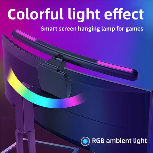 NexusVault RGB Monitor Light Bar — Stepless Dimming, 7-Color Backlight, USB Powered