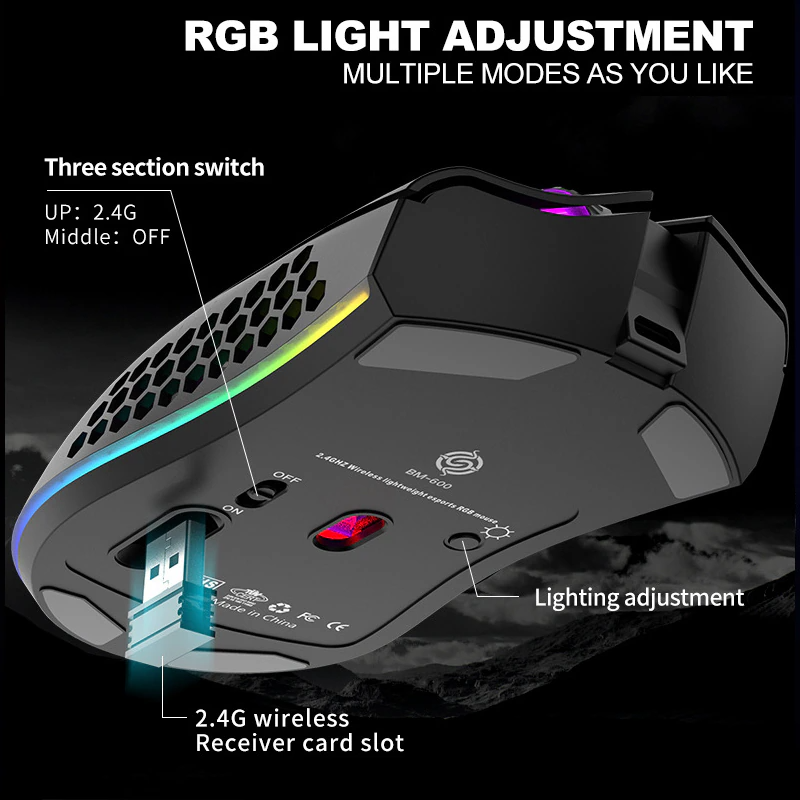 Rechargeable 7-Color LED Gaming Mouse