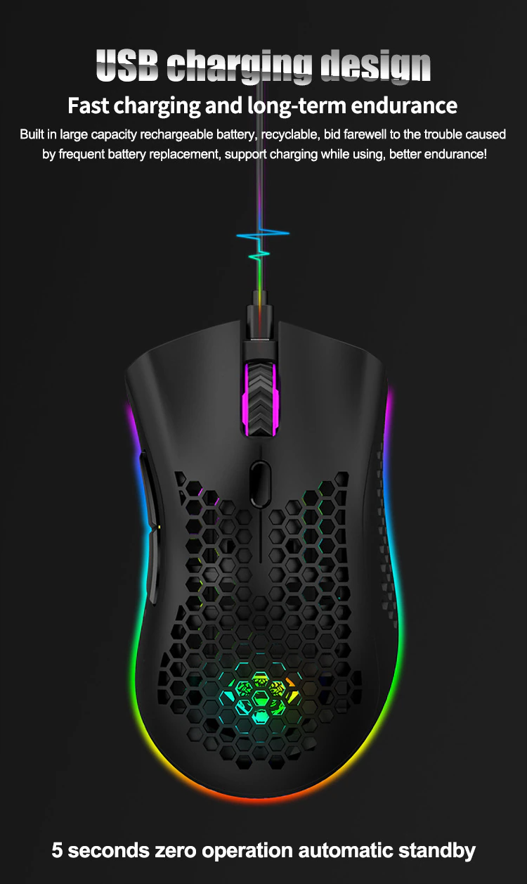 Rechargeable 7-Color LED Gaming Mouse